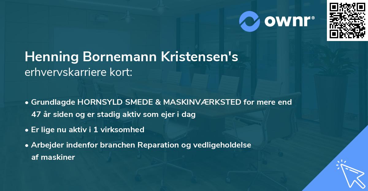 Henning Bornemann Kristensen's erhvervskarriere kort