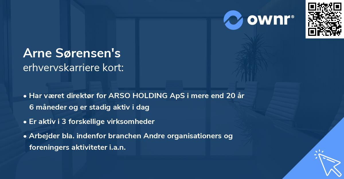 Arne Sørensen's erhvervskarriere kort
