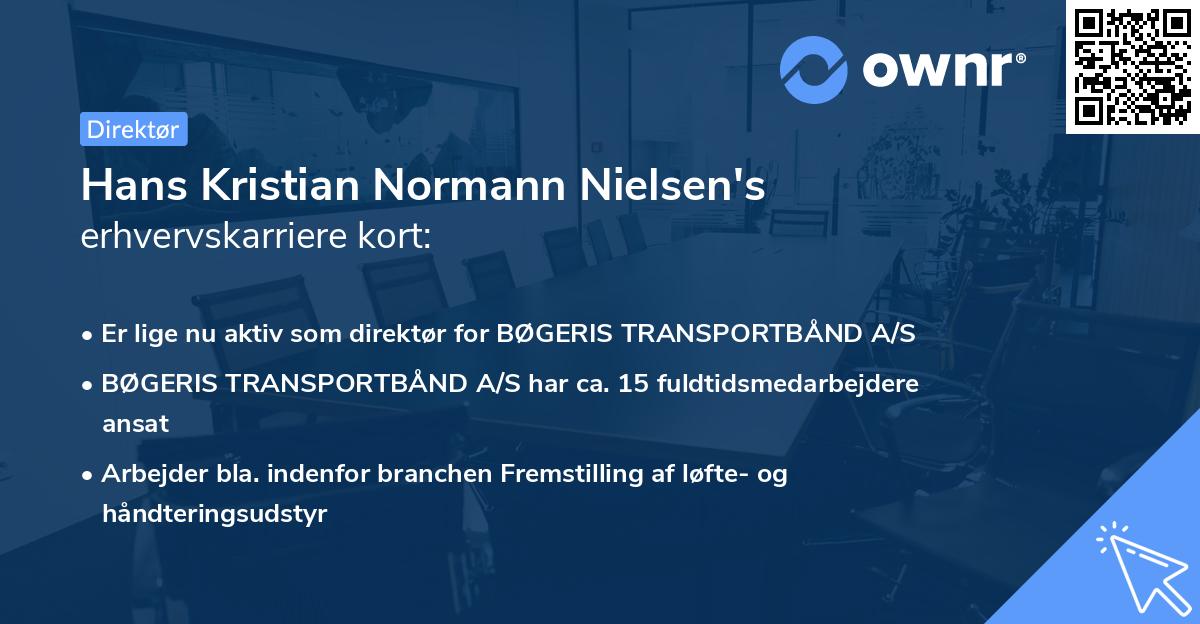 Hans Kristian Normann Nielsen's erhvervskarriere kort