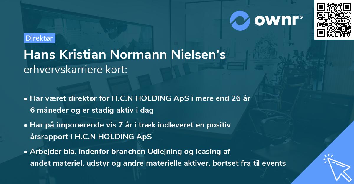 Hans Kristian Normann Nielsen's erhvervskarriere kort
