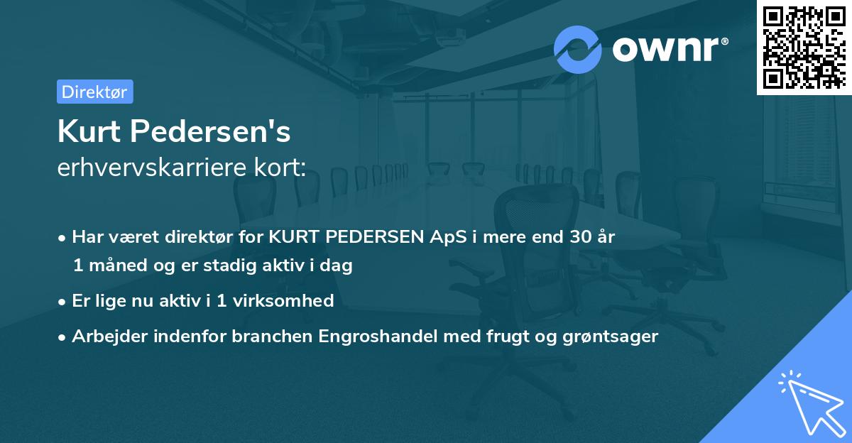 Kurt Pedersen's erhvervskarriere kort