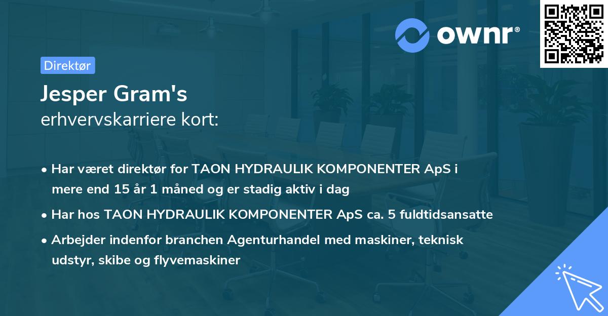 Jesper Gram's erhvervskarriere kort