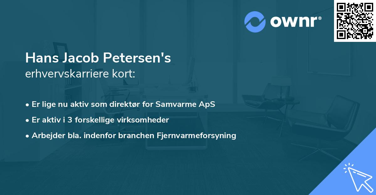 Hans Jacob Petersen's erhvervskarriere kort