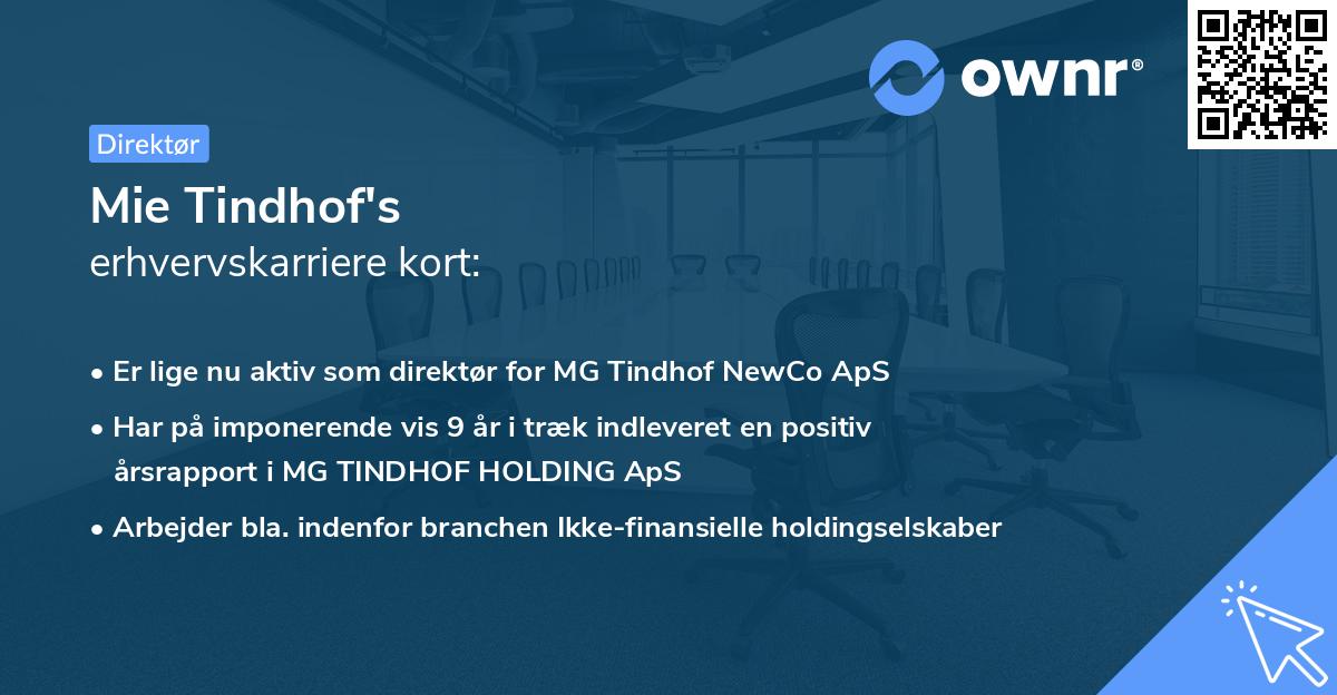 Mie Tindhof's erhvervskarriere kort