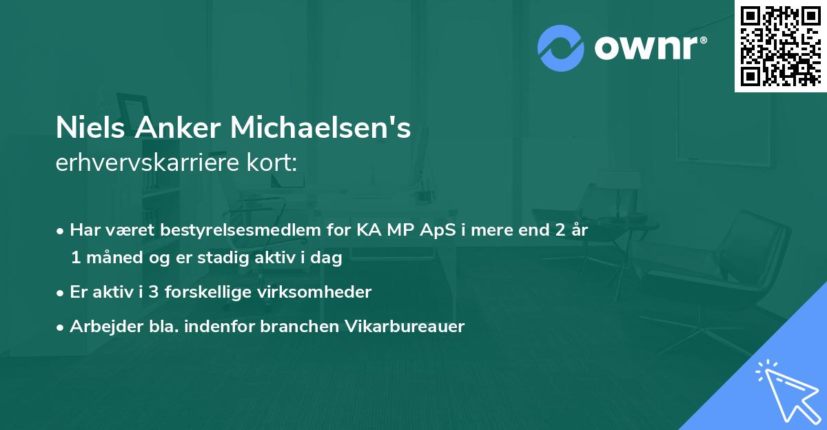 Niels Anker Michaelsen's erhvervskarriere kort