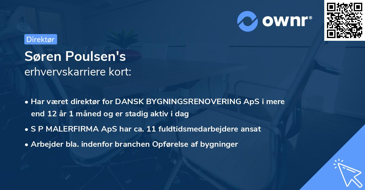 Søren Poulsen's erhvervskarriere kort