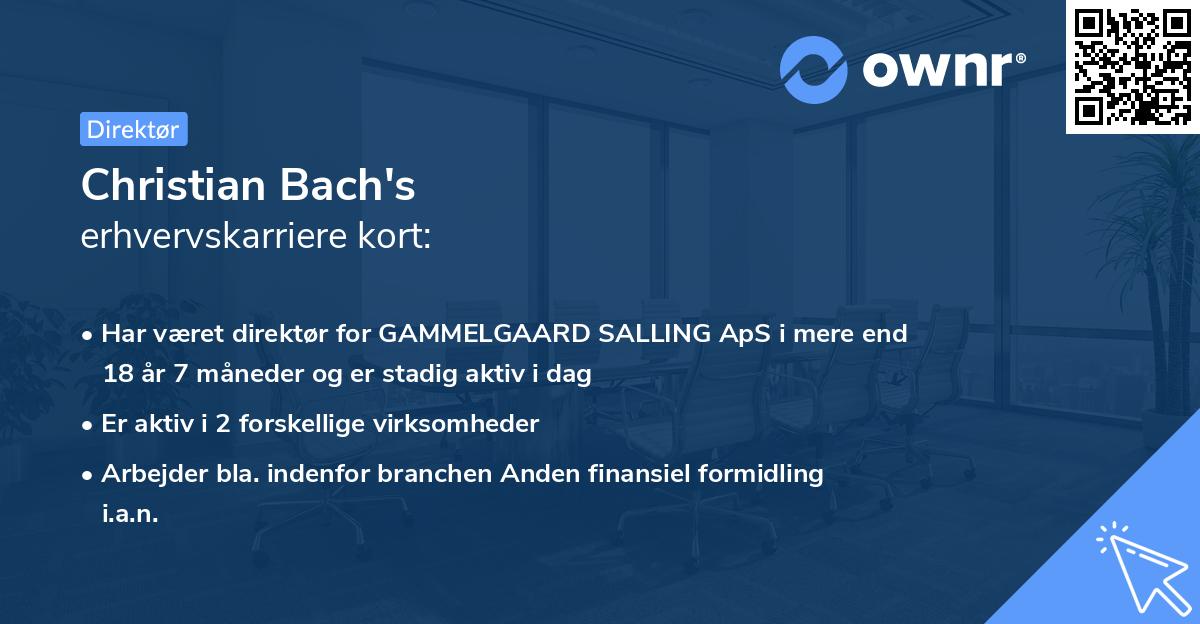 Christian Bach's erhvervskarriere kort