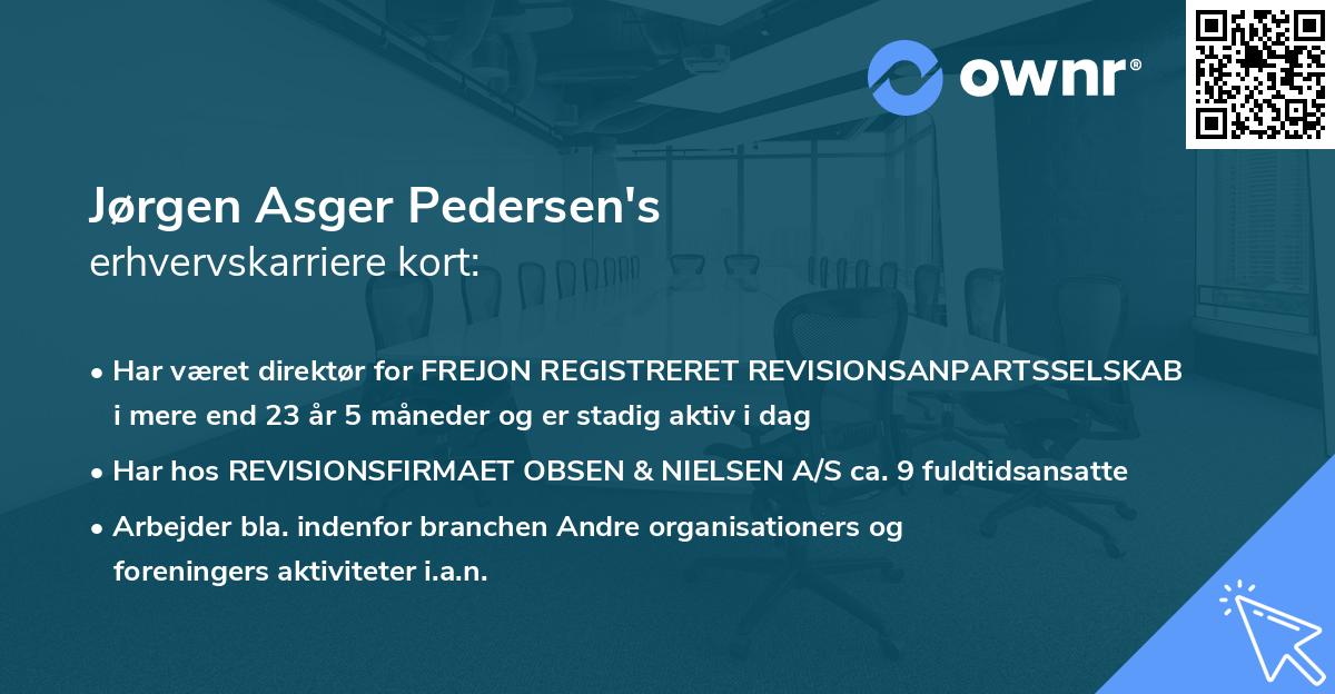Jørgen Asger Pedersen's erhvervskarriere kort