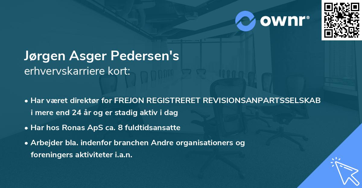 Jørgen Asger Pedersen's erhvervskarriere kort