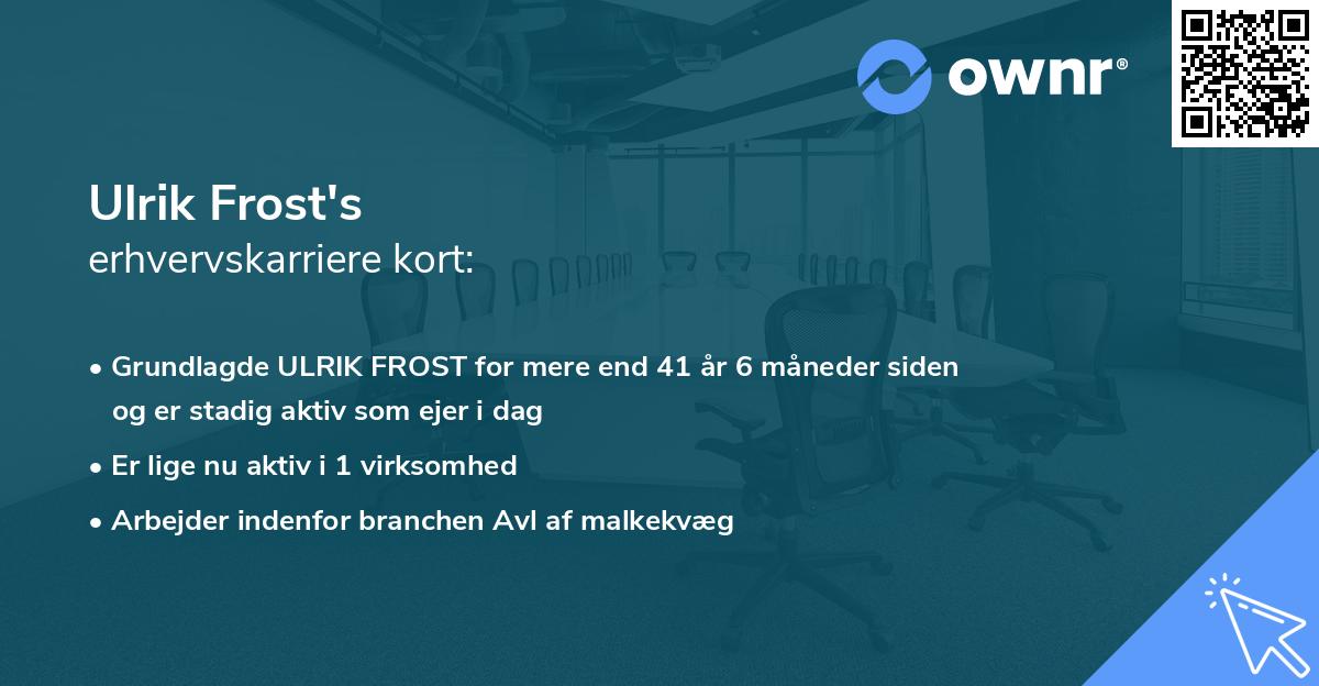 Ulrik Frost's erhvervskarriere kort