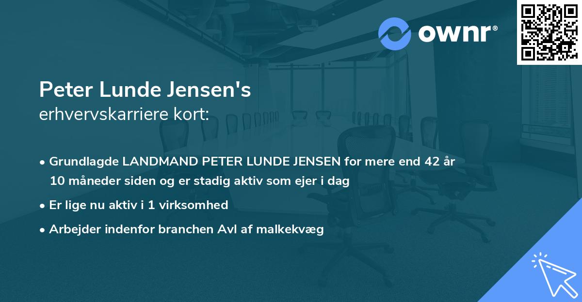 Peter Lunde Jensen's erhvervskarriere kort