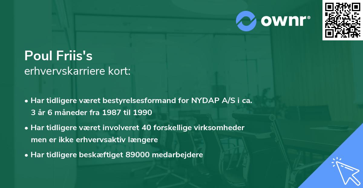Poul Friis's erhvervskarriere kort