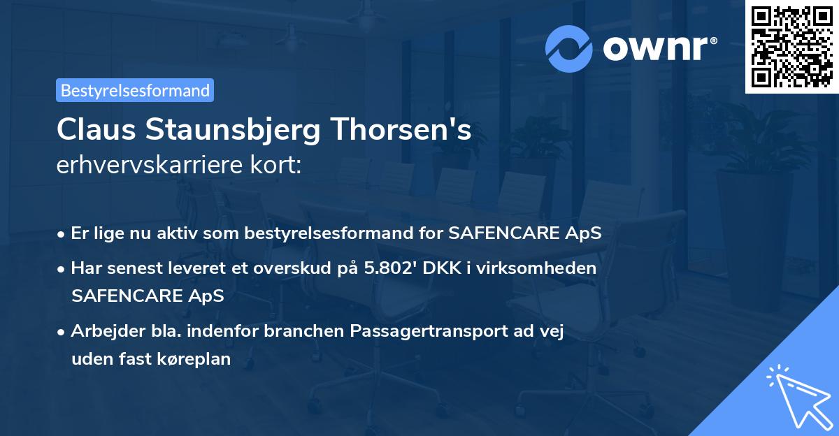 Claus Staunsbjerg Thorsen's erhvervskarriere kort
