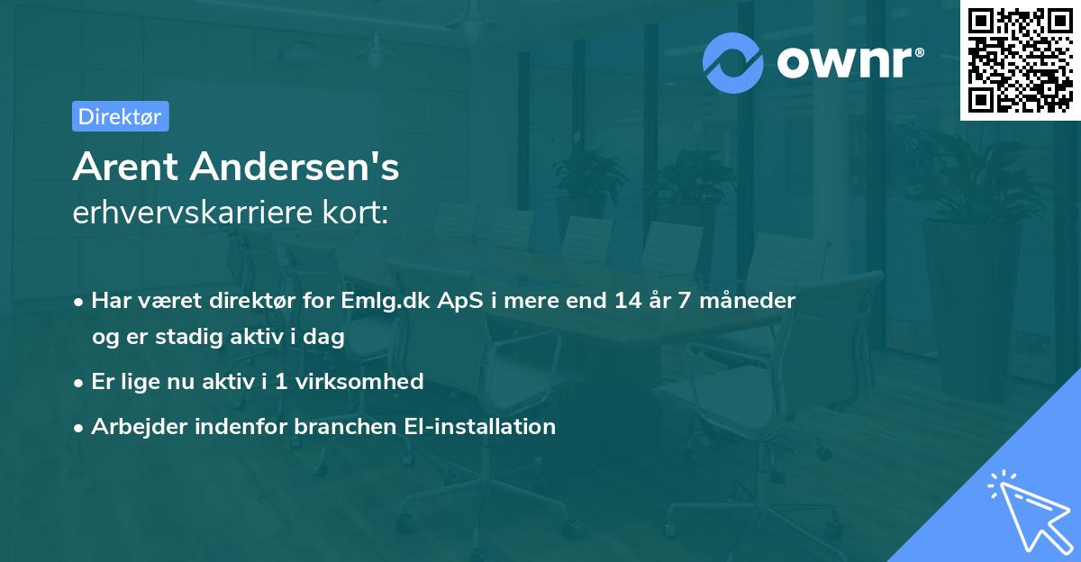 Arent Andersen's erhvervskarriere kort