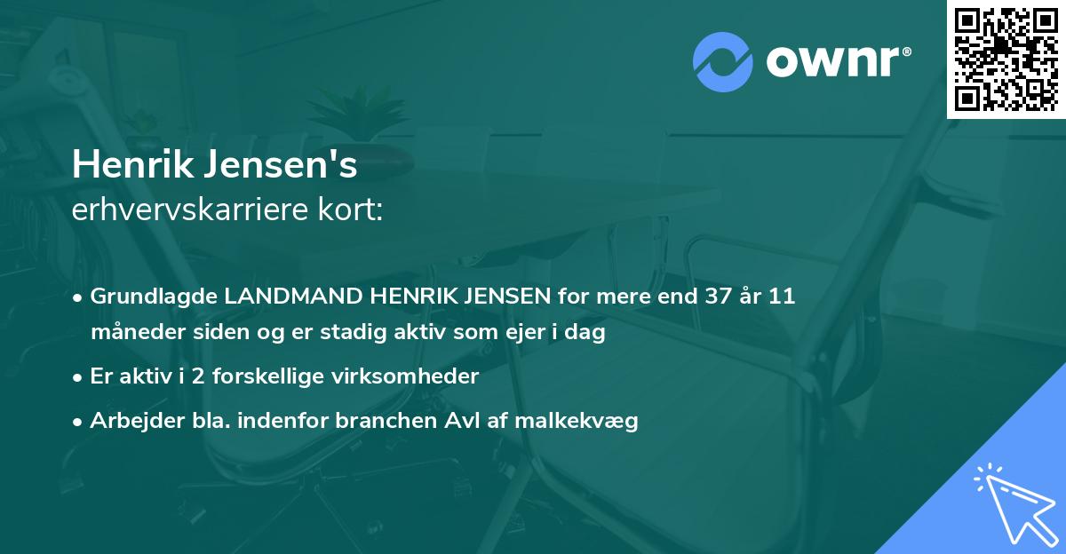 Henrik Jensen's erhvervskarriere kort