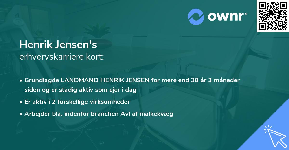 Henrik Jensen's erhvervskarriere kort