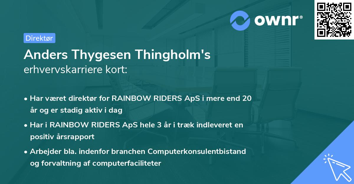 Anders Thygesen Thingholm's erhvervskarriere kort