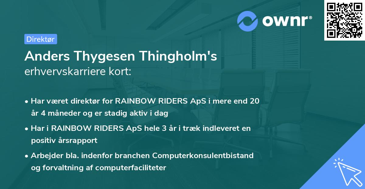 Anders Thygesen Thingholm's erhvervskarriere kort