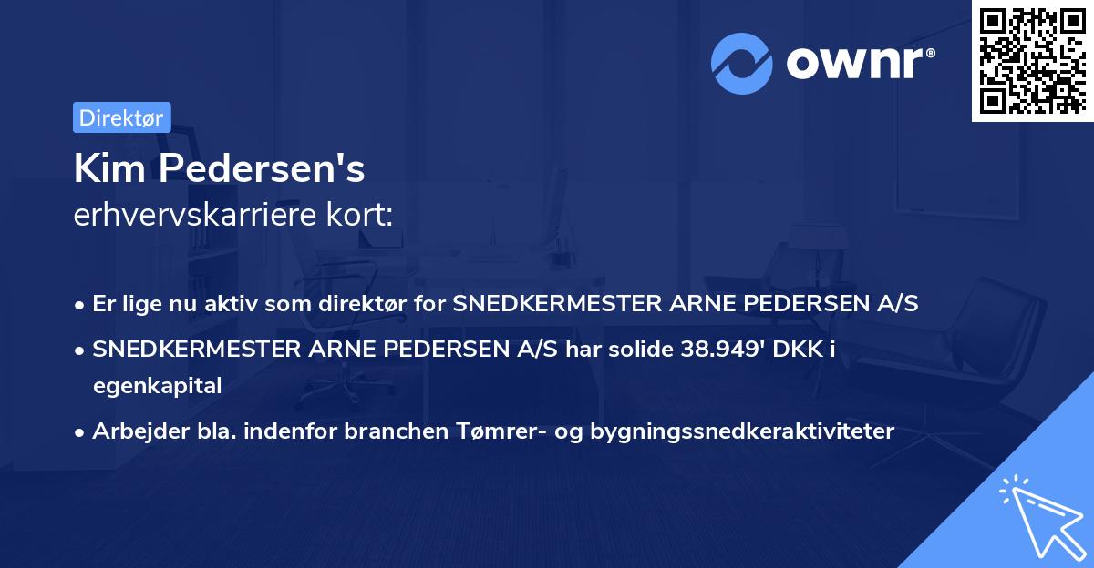 Kim Pedersen's erhvervskarriere kort