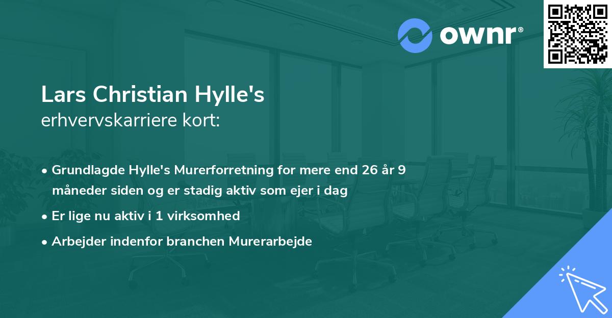 Lars Christian Hylle's erhvervskarriere kort