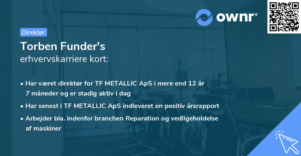 Torben Funder's erhvervskarriere kort