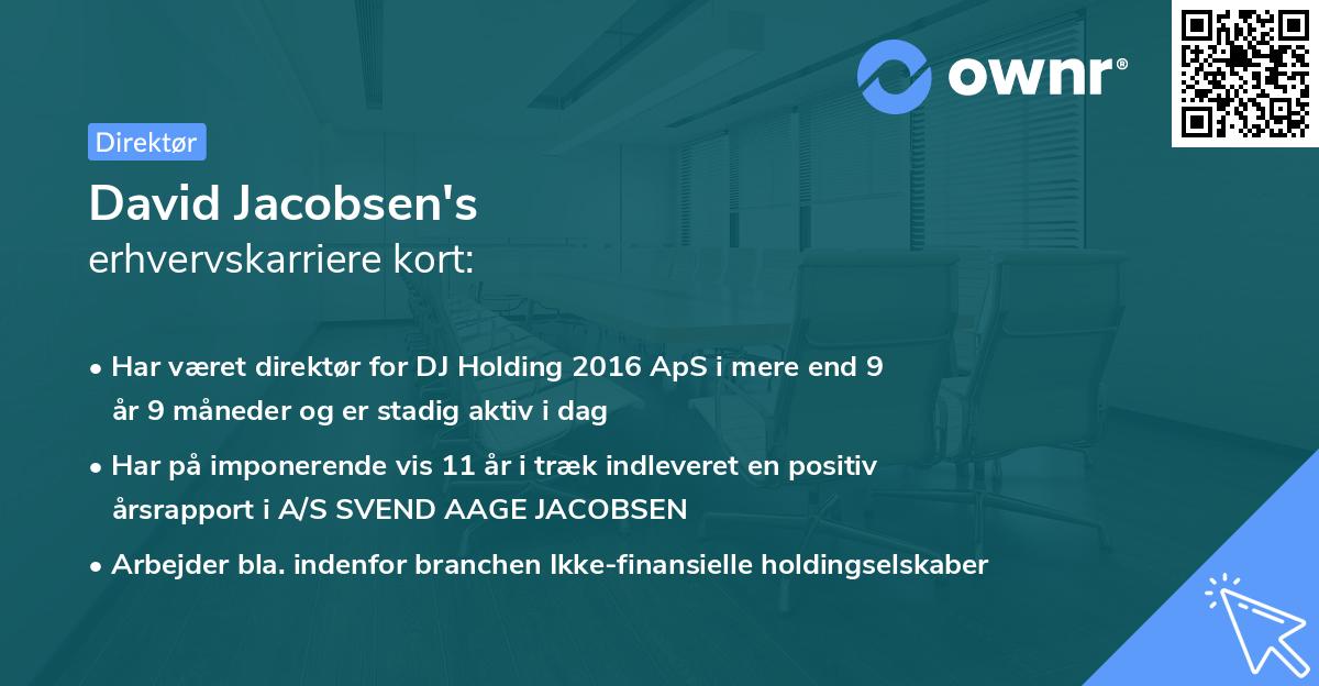 David Jacobsen's erhvervskarriere kort