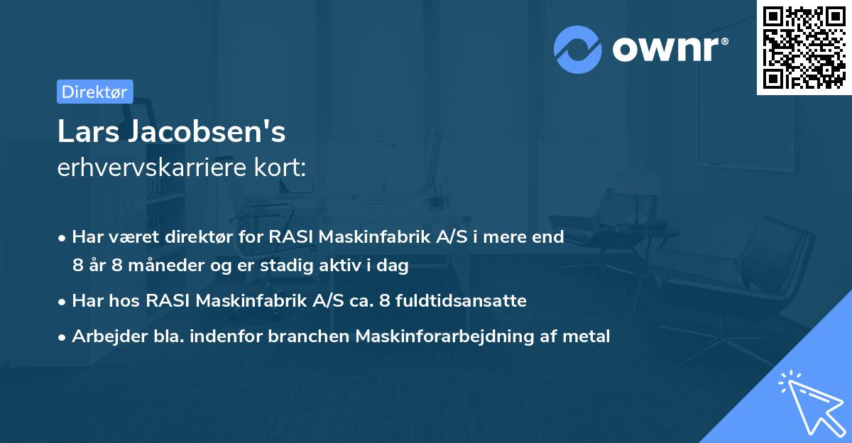 Lars Jacobsen's erhvervskarriere kort