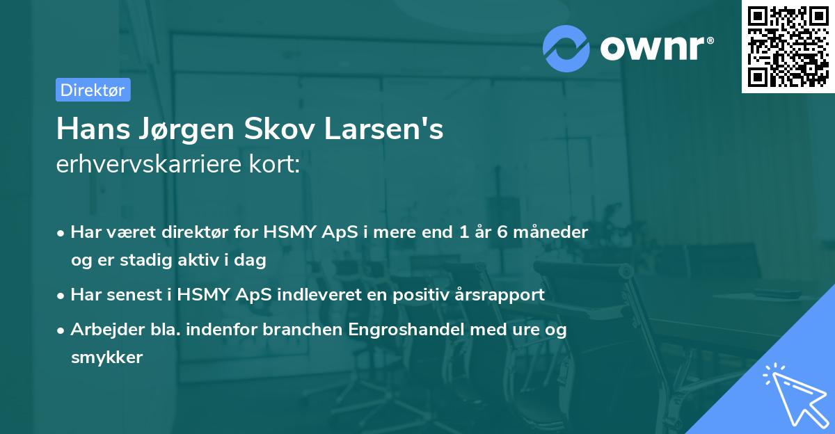 Hans Jørgen Skov Larsen's erhvervskarriere kort