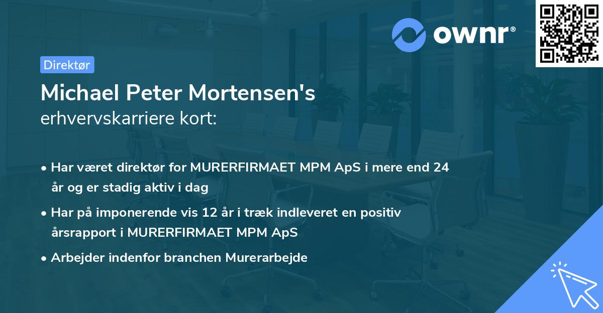 Michael Peter Mortensen's erhvervskarriere kort