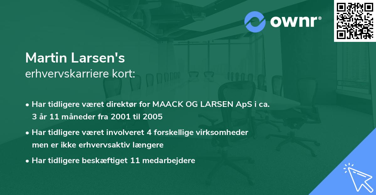 Martin Larsen's erhvervskarriere kort