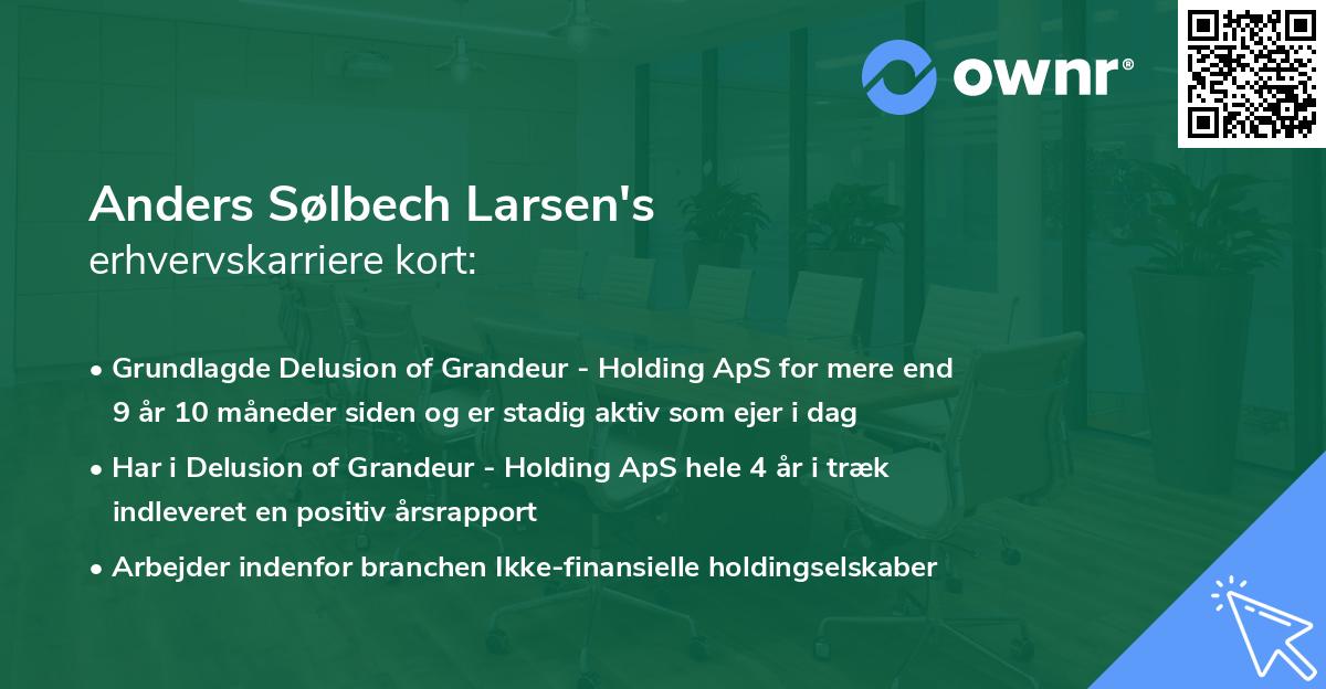 Anders Sølbech Larsen's erhvervskarriere kort