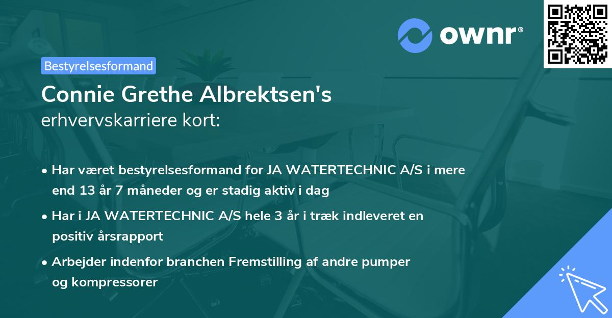 Connie Grethe Albrektsen's erhvervskarriere kort
