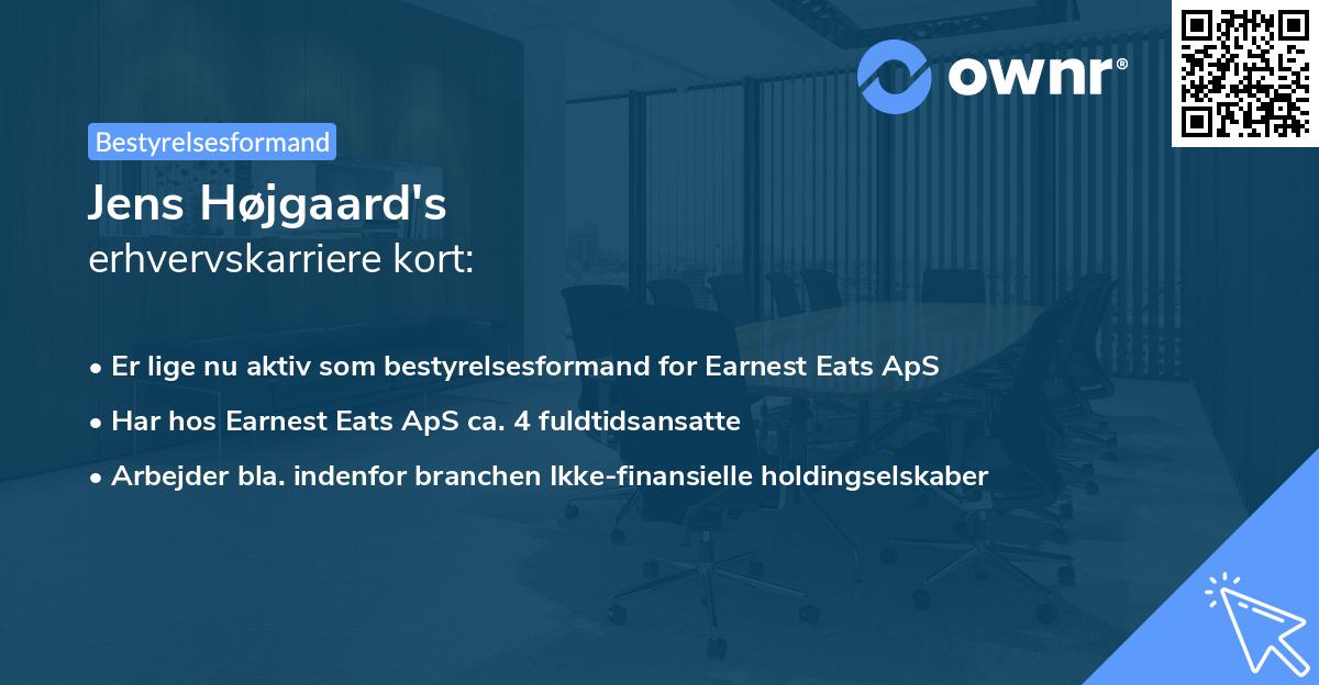 Jens Højgaard's erhvervskarriere kort