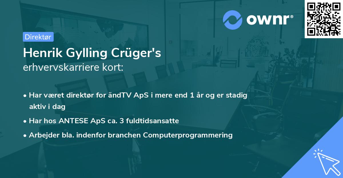 Henrik Gylling Crüger's erhvervskarriere kort