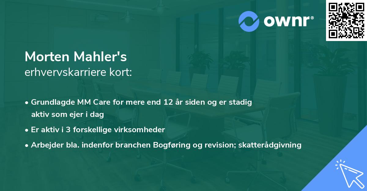 Morten Mahler's erhvervskarriere kort