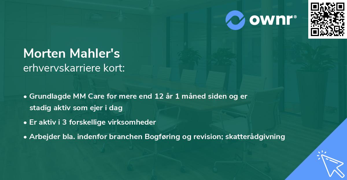 Morten Mahler's erhvervskarriere kort