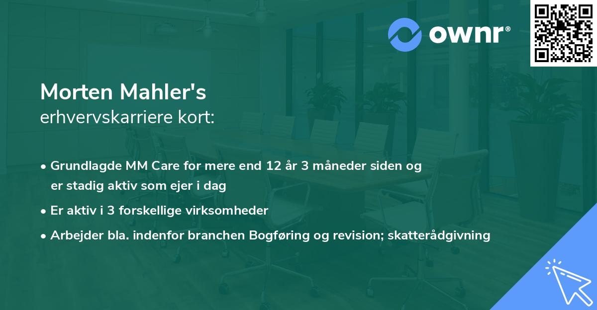 Morten Mahler's erhvervskarriere kort