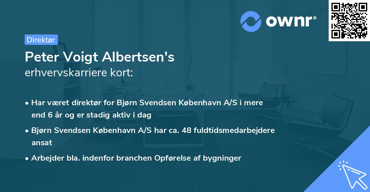 Peter Voigt Albertsen's erhvervskarriere kort