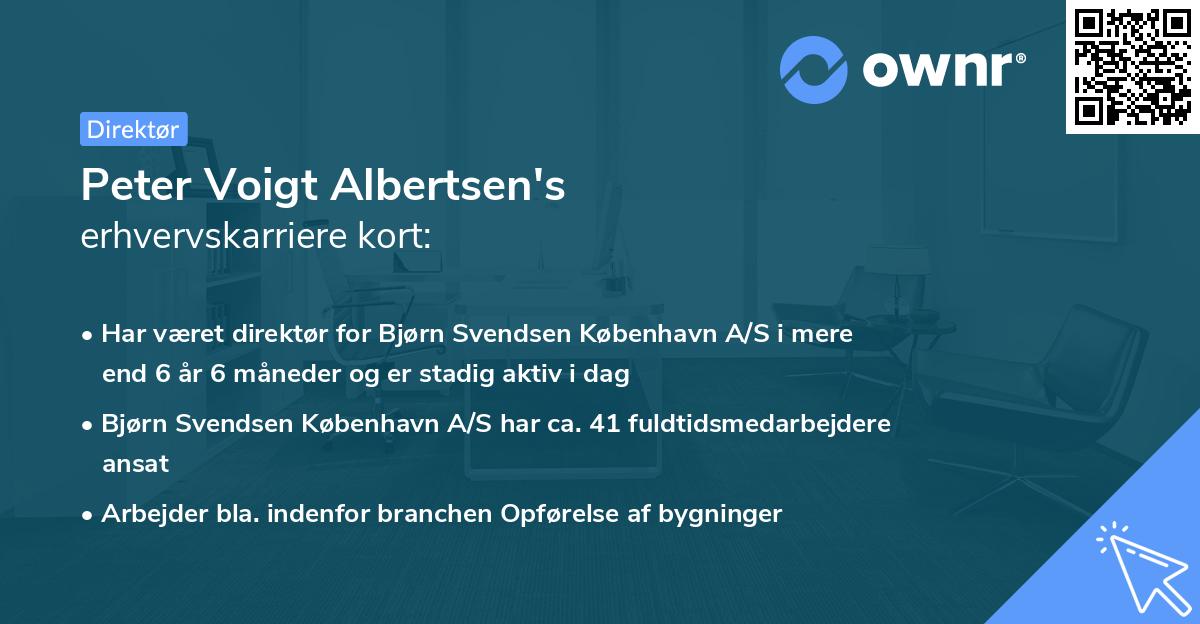 Peter Voigt Albertsen's erhvervskarriere kort