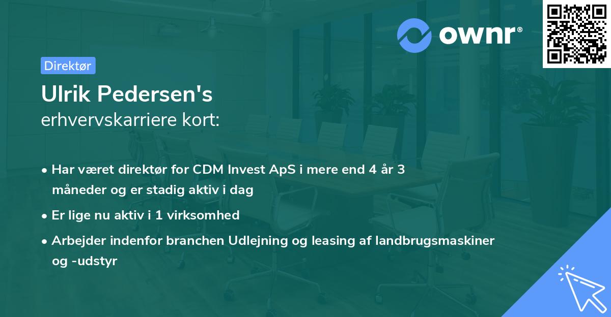 Ulrik Pedersen's erhvervskarriere kort