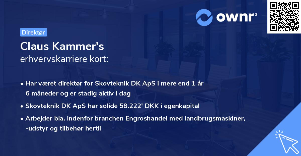 Claus Kammer's erhvervskarriere kort