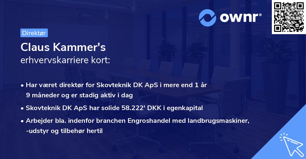 Claus Kammer's erhvervskarriere kort