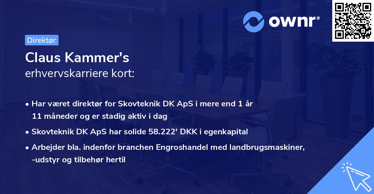 Claus Kammer's erhvervskarriere kort