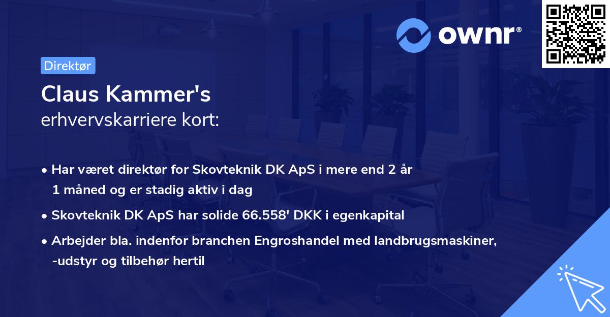 Claus Kammer's erhvervskarriere kort