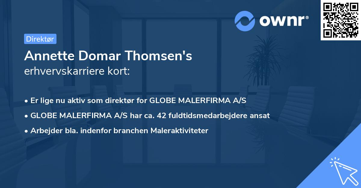 Annette Domar Thomsen's erhvervskarriere kort