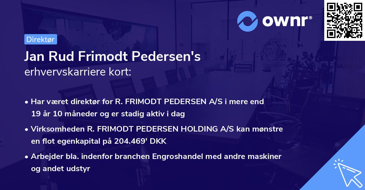 Jan Rud Frimodt Pedersen's erhvervskarriere kort