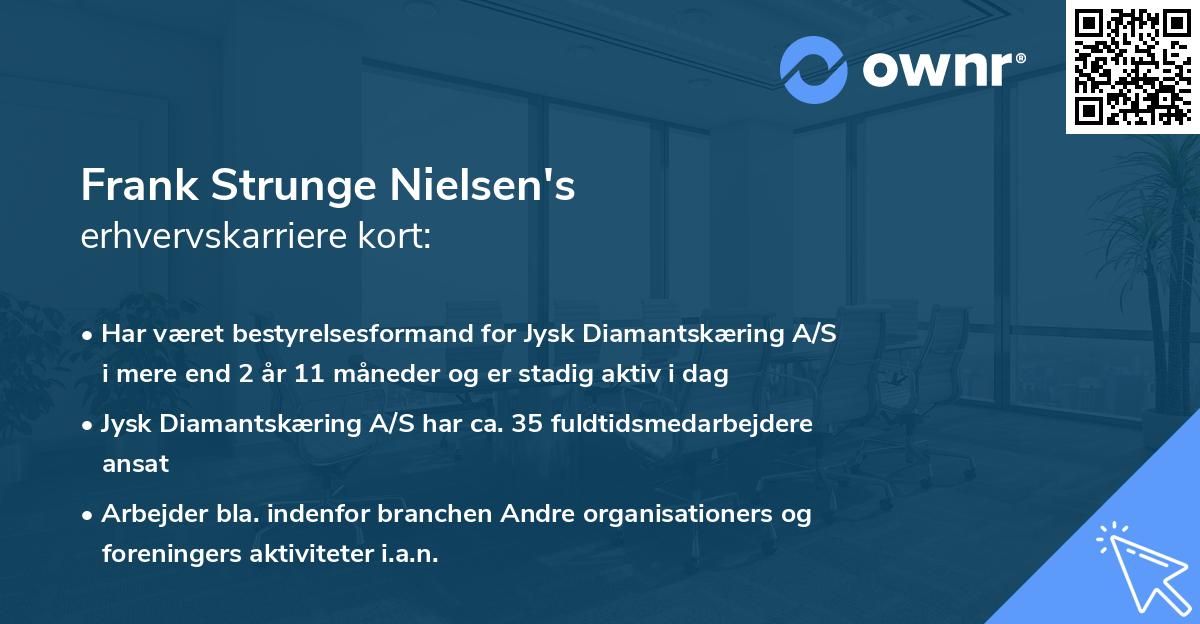Frank Strunge Nielsen's erhvervskarriere kort