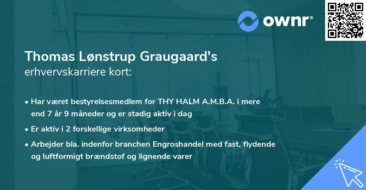 Thomas Lønstrup Graugaard's erhvervskarriere kort