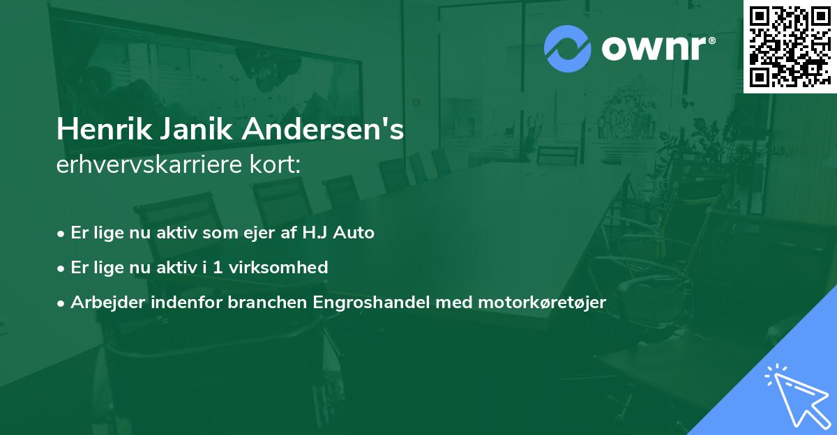Henrik Janik Andersen's erhvervskarriere kort