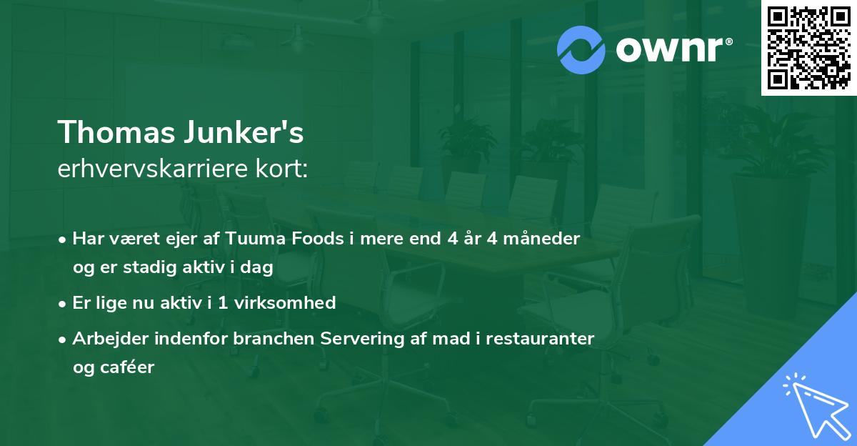 Thomas Junker's erhvervskarriere kort